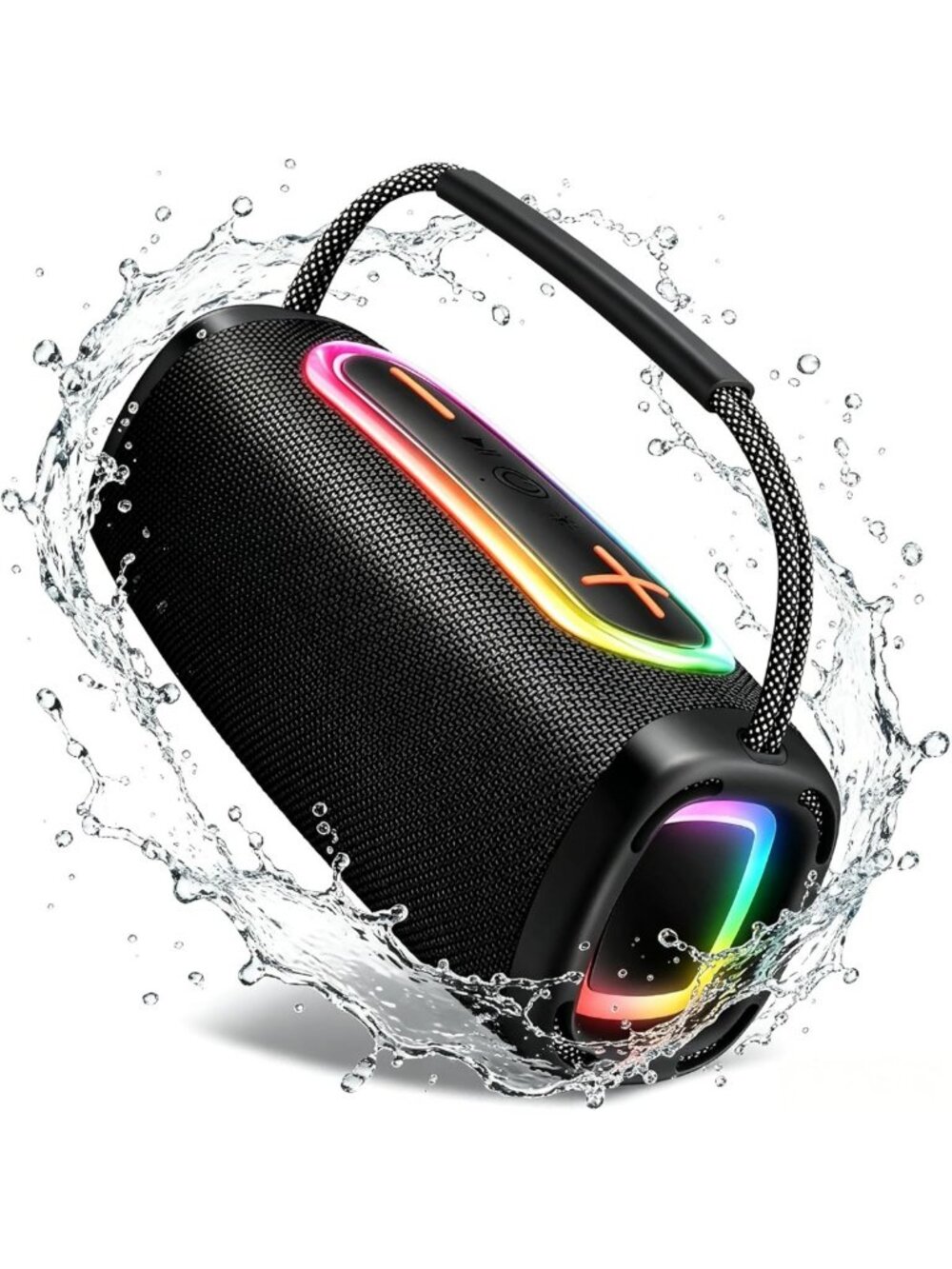 Portable Bluetooth Speaker 60W, 36H Playtime, Waterproof, Loud Stereo Sound, RGB